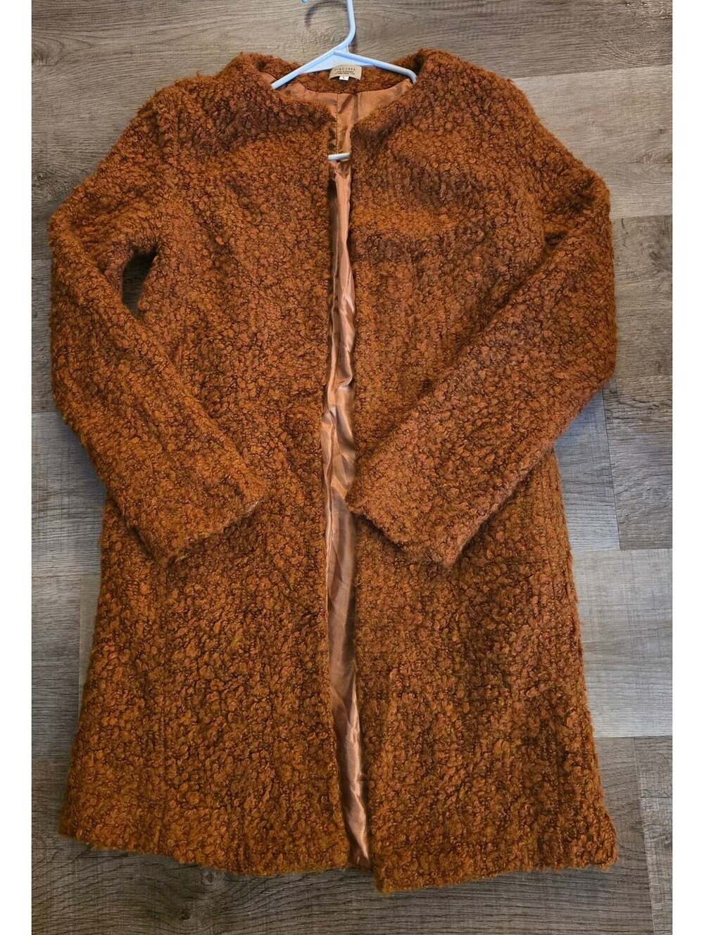 Vintage-style PIKO 1988 Terracotta Teddy Bear Sherpa Duster Coat